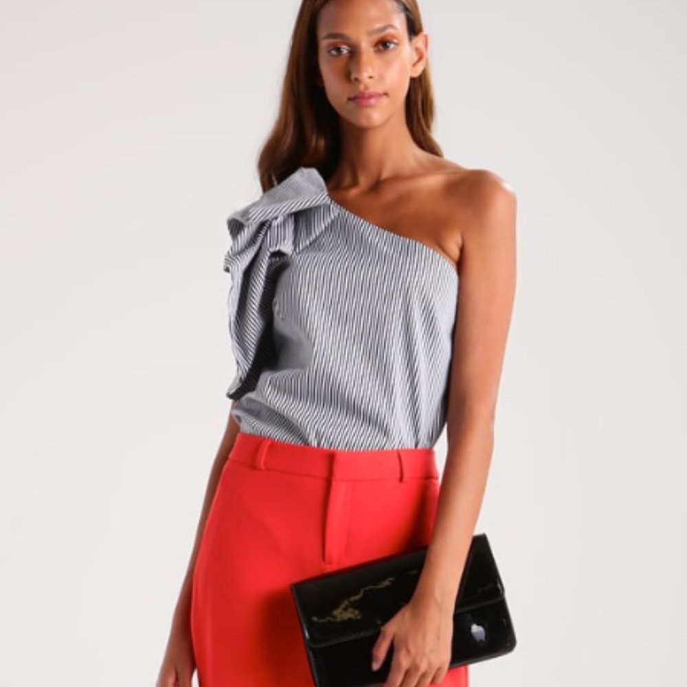 Banana Republic One Shoulder Striped Blouse Tank